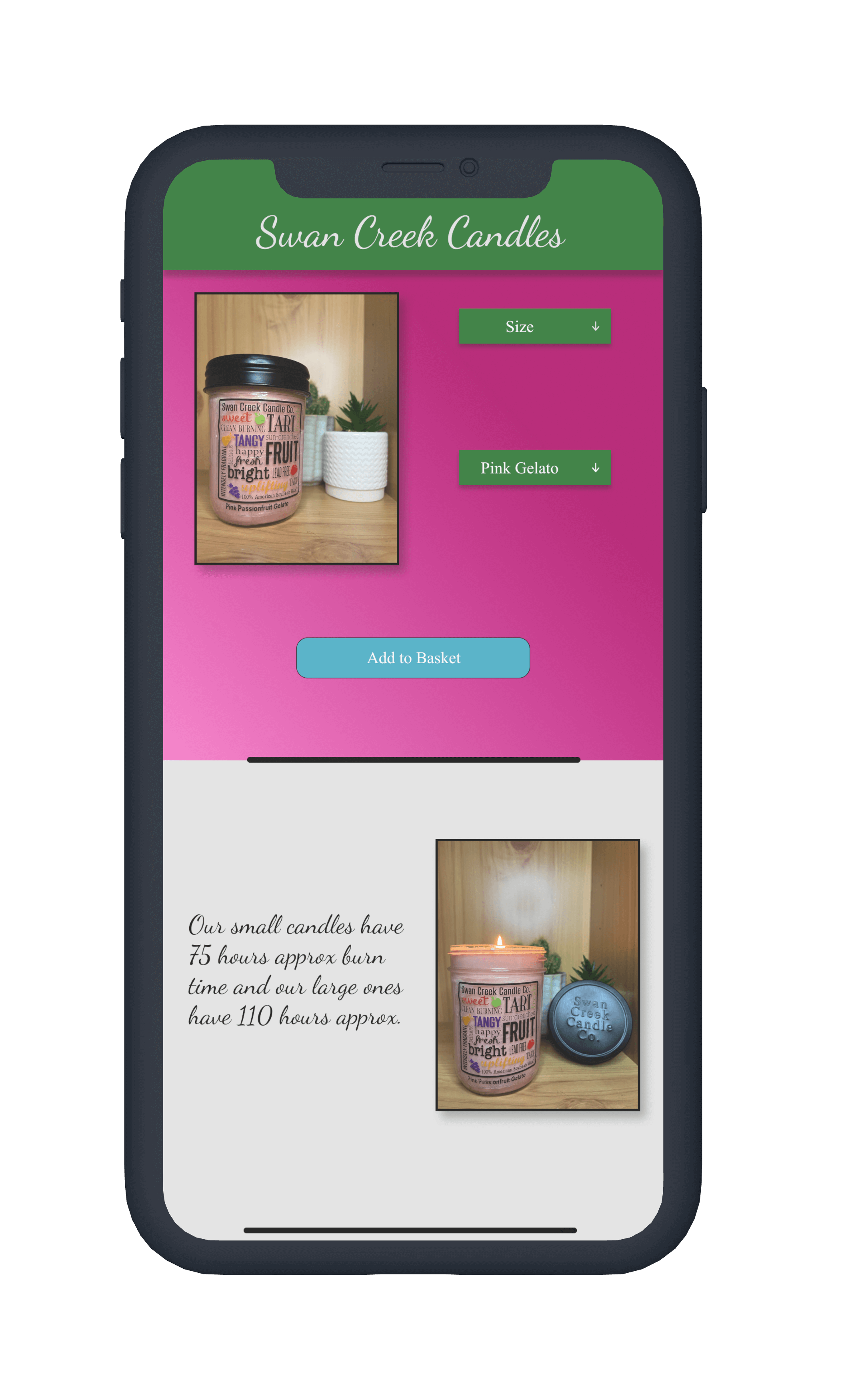 A phone mockup showing a screenshot from the inanimate object project